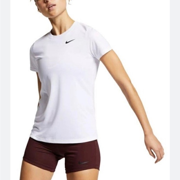Nike Running Dri Fit Shirt Womens White Short sleeve Shirt SzM - Picture 3 of 11